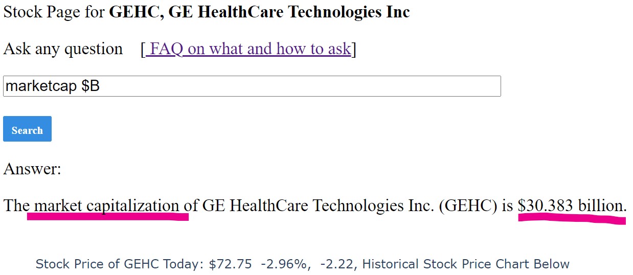 market capilization example 1